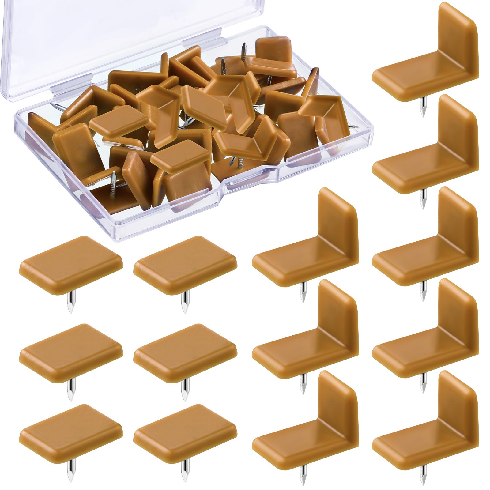 Maitys Plastic Drawer Glides and Slides Drawer Stoppers for Dresser Tack for Repairing Dressers, Square and L Shape(90 Pieces)