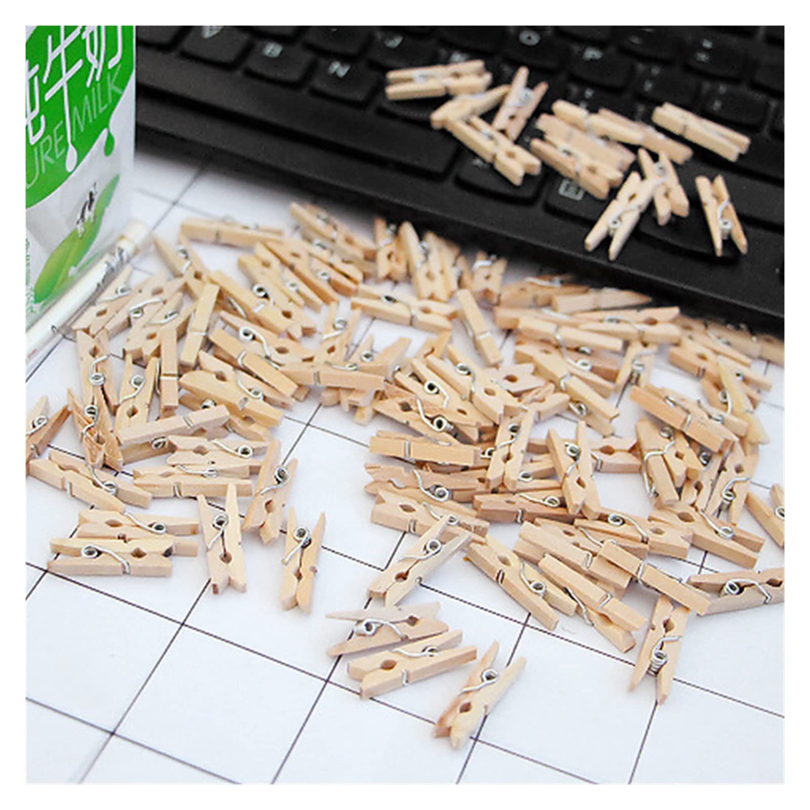 100/300/500/1000 Uds Mini Pinza de Madera for Ropa 2,5 cm Pinzas for Ropa Nota Abrazadera Foto Clip decoración DIY Boda Fiesta Dropshipping(500pcs-2.5 X 0.3cm)