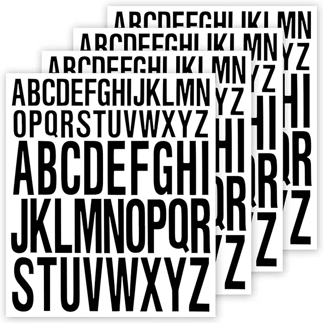 Autocollants Lettres Alphabet Personnalisables - Stickers Prénom Imperméables Noir