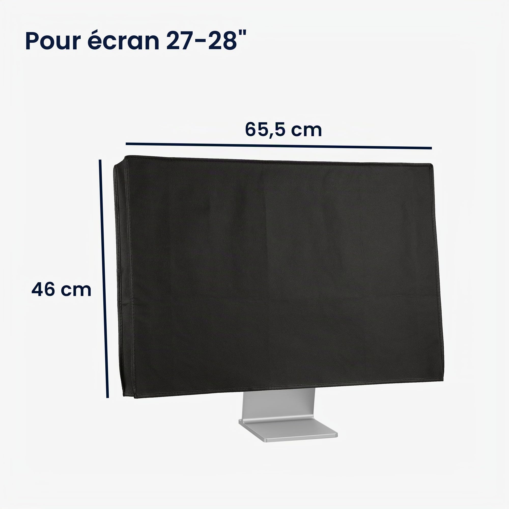 kwmobile Housse écran ordinateur compatible 27-28" moniteur - noir