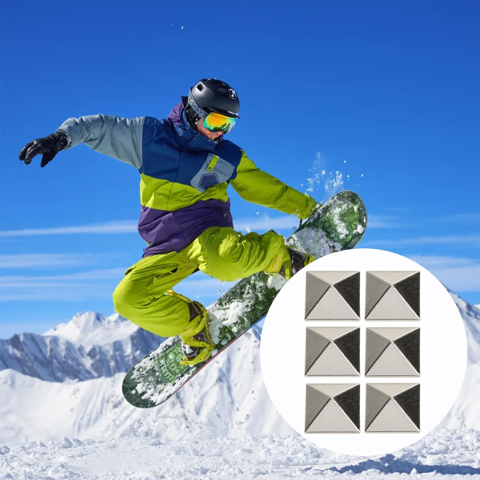Stomp Pad Snowboard 3D Antidérapant Autocollant 6 Pièces