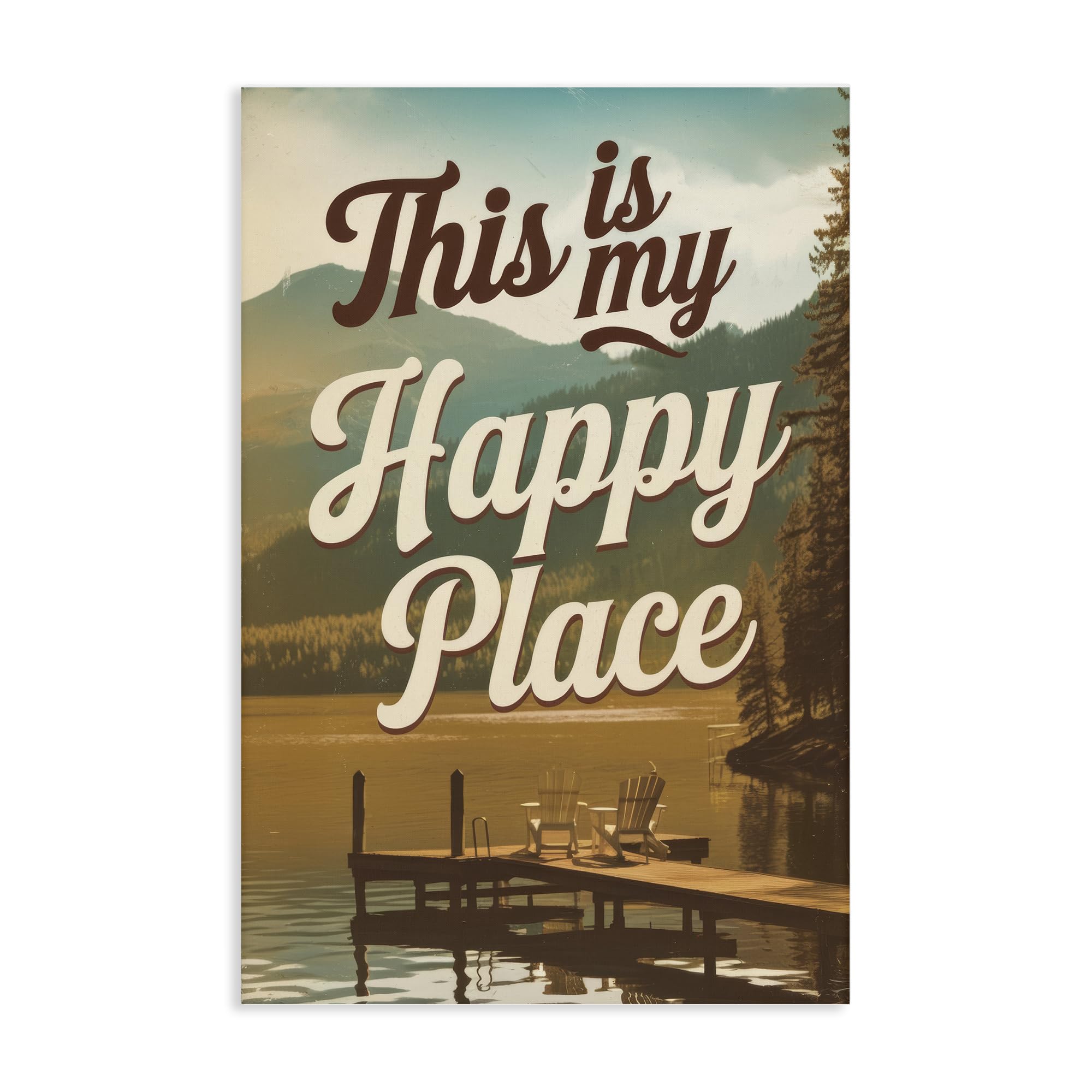 Stupell Industries Unframed 'Vintage My Happy Place'| Canvas Art