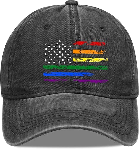 Gorra de béisbol LGBT Pride Rainbow Denim Sombreros Love is Love Vintage Gorra de béisbol ajustable LGBT para hombres y mujeres