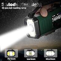 Vista 3 de Radio de manivela de 10000 mAh, radio de emergencia, radio solar, radio meteorológica NOAA/AM/FM, carga USB tipo C, radio de dinamo, batería