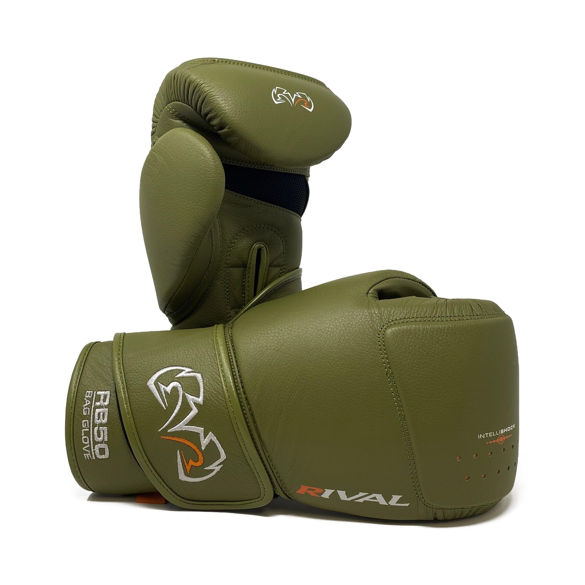 RIVAL Boxing RB50 Intelli-Shock Compact Bag Gloves, Hook and Loop Closure - Soft Inner Lining, Multi-Layered Foam Padding