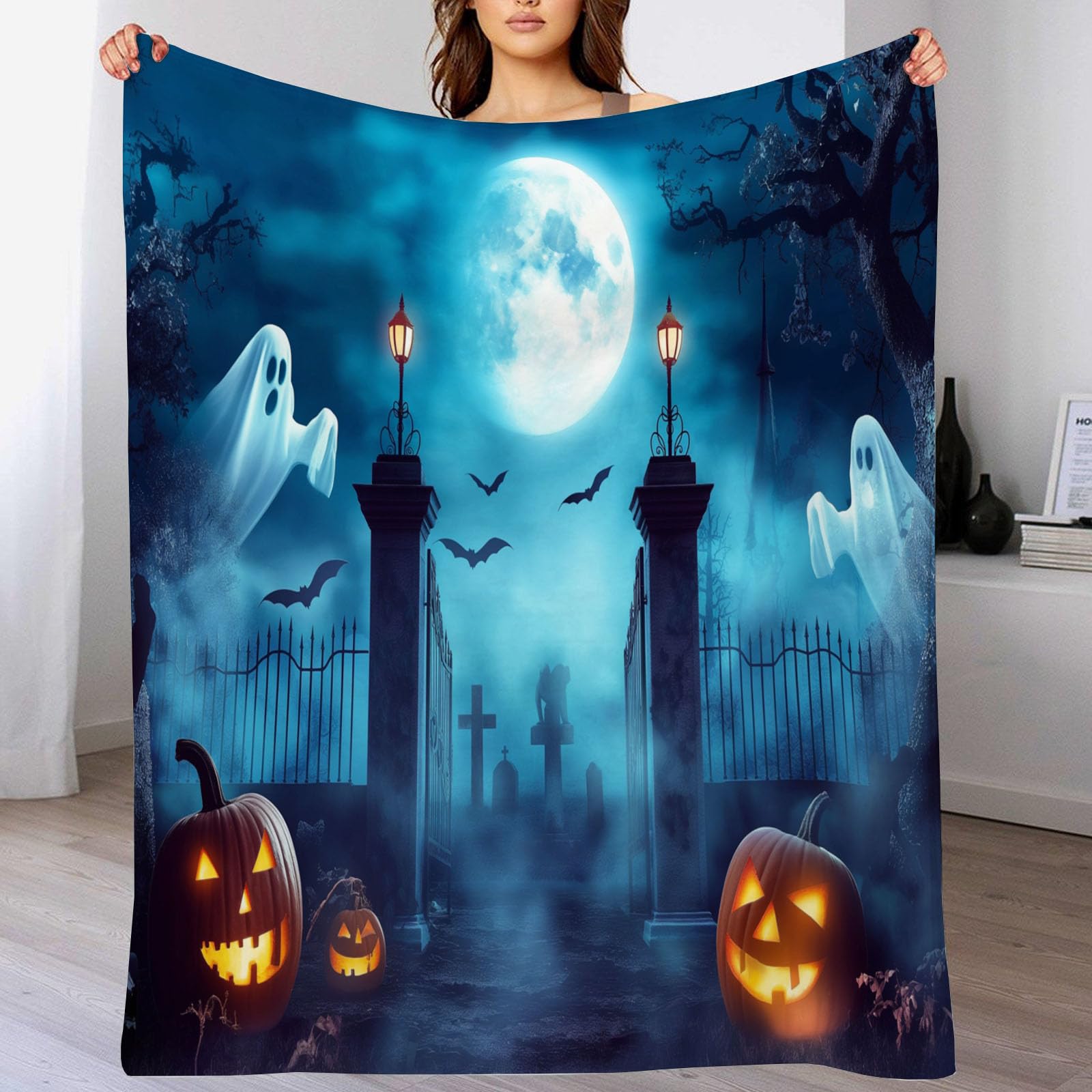 Plaid Halloween 200 x 200cm, le cadeau idéal pour réchauffer l'automne