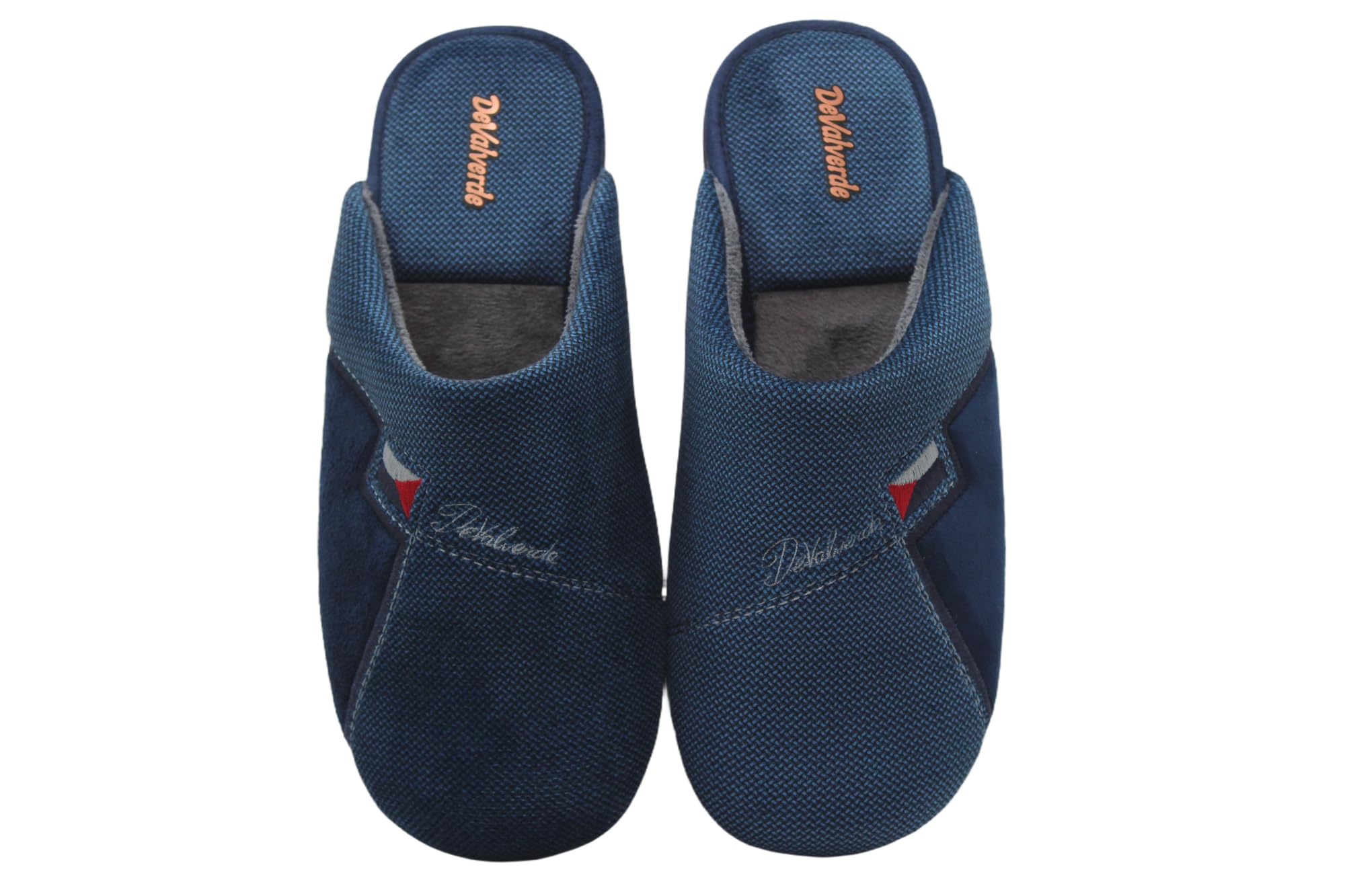 DeValverde - Zapatilla de casa, pantufla destalonada, chinela tejido textil, suela goma antideslizante, para: Hombre