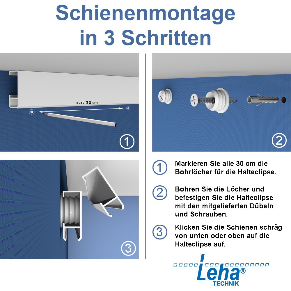 Bilderschiene Galerieschiene Bilderleiste Royal Komplett-Set 6m, weiß