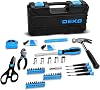 DEKO Tool Kit:Tool Set, Hand Tool Kit Box DIY for Men 62 Pieces, Home Repair DIY Tools Basic Hand Toolbox Sets for Home Blue