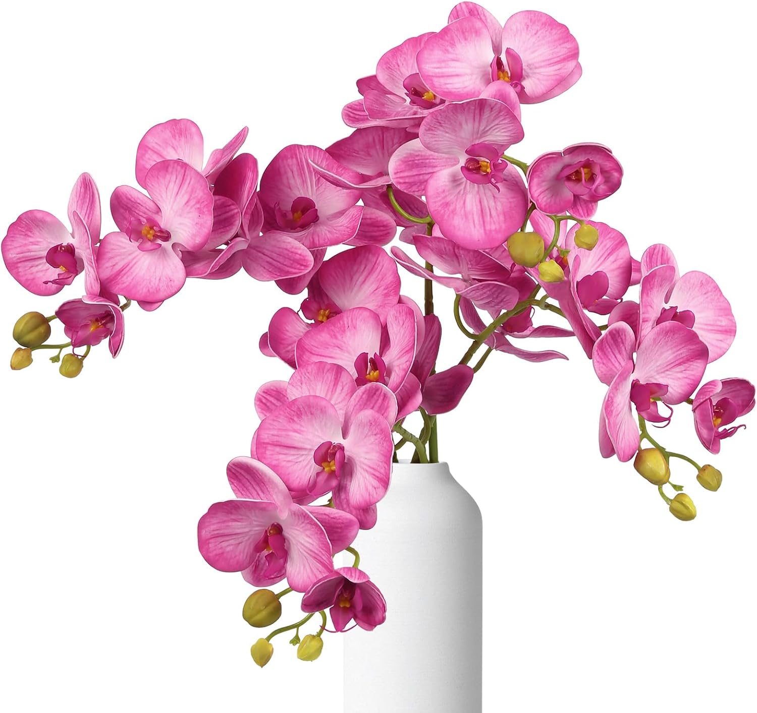 Vintage Pink Orchid Artificial Flowers 29.52" Real Touch Latex Faux Butterfly Pink Phalaenopsis Branches Fake Flower for Home Party Wedding Bridal Shower Decoration