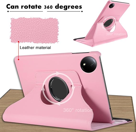 SWEIMEN Case Compatible with Xiaomi Redmi Pad SE 8.7 Tablet, PU Leather Case 360° Rotatable Multi-Angle Protection Stand Protective Case