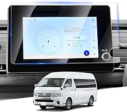 トヨタ 新型 ハイエース 9型 保護フィルム 8インチ ナビ用 2026大幅改良モデルにも適用 ハイエース9型 カーナビ ガラスフィルム 反射防止 9H硬度 ハイエース9型 アクセサリー 強化フィルム キズ防止 指紋軽減 高感度タッチ 自己吸着（1枚入れ）