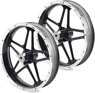 2.50-10'' Front & Rear Tire Rim Hub Wheels Assembly, Aluminum Tire Rim Hub Assembly for 49cc-50cc 2 Stroke Electric Scooters, E-Bike, Mini Pocket Bike, Mini Pit Dirt Bike