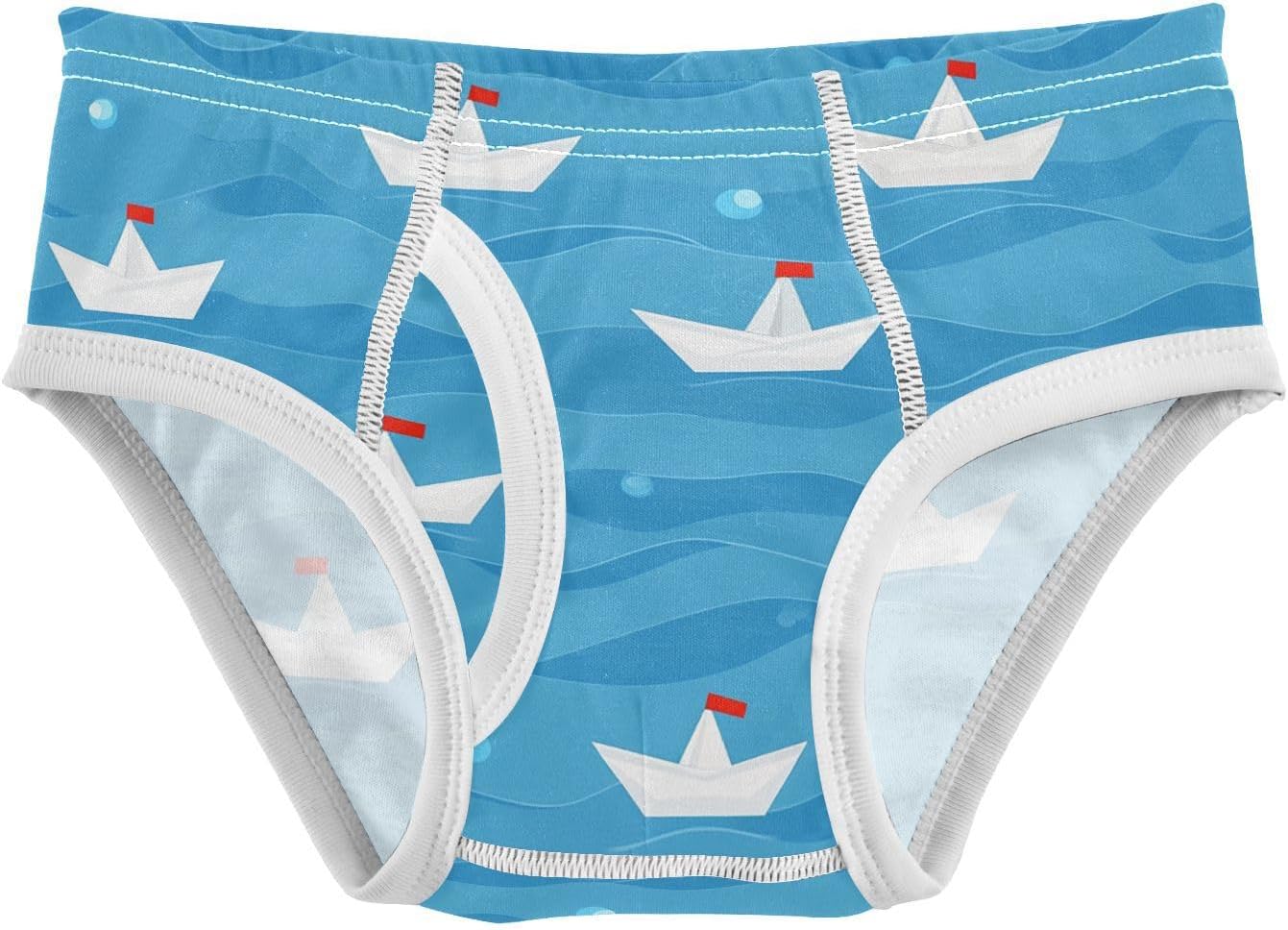 visesunny Paper Boat Potty Training Underwear Boys Toddler Cotton Soft Brief Size 2T-8Y for Kids 2-8Y