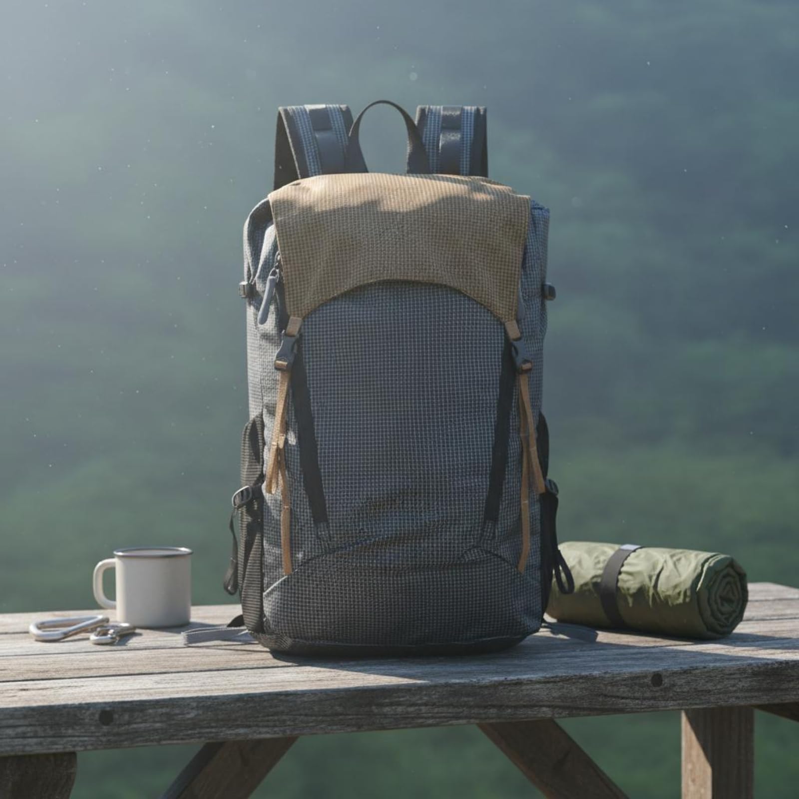 Outdoor Wanderrucksack Rucksack Tagesrucksack Trekkingrucksack mit Seitlichen Und Unteren Riemen zur Laststabilisierung Robuster Tragegriff für Bergpfade Trekking Büro, Schwarz, Schwarz, L
