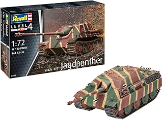 Revell 3327 Jagdpanther Sd.Kfz.173, Panzermodellbausatz 1:72, 13 cm Zubehör, Unlackiert