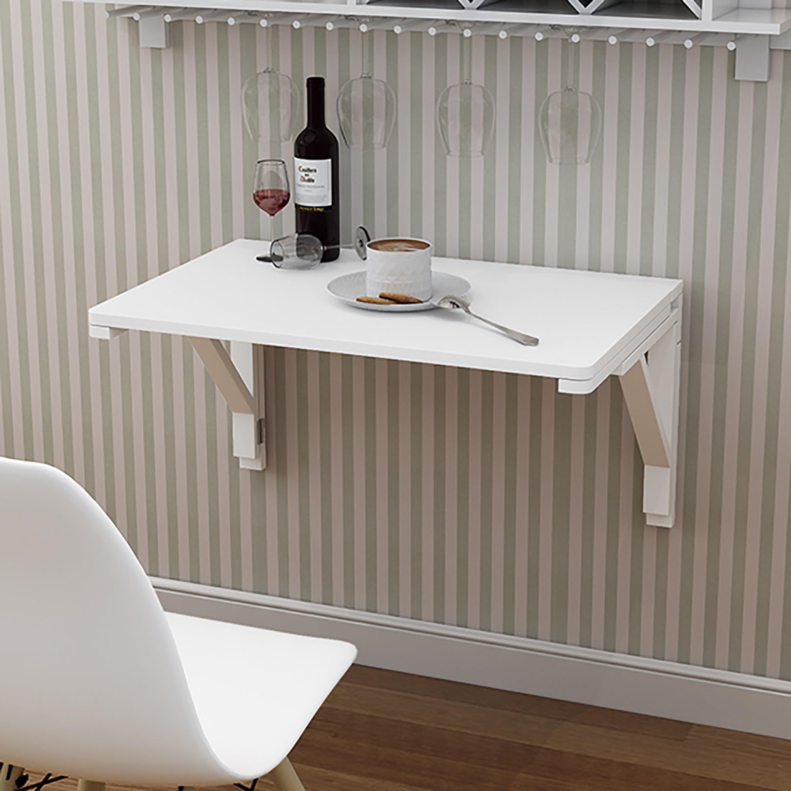 Bureau d'angle compact pliable pour gagner de l'espace - Solution bureau mural gain de place