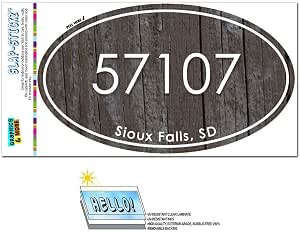 Zip Code 57107 Sioux Falls, SD Euro Oval Window Bumper Glossy Laminated ...