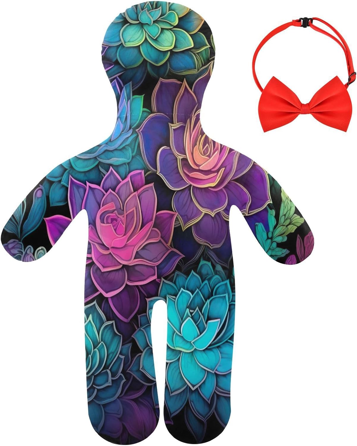 Colorful Succulent Human-Shaped Pillow Soft Body Pillows Washable Velvet Pillows for Anxiety Relief Sleeping Cuddling & Support