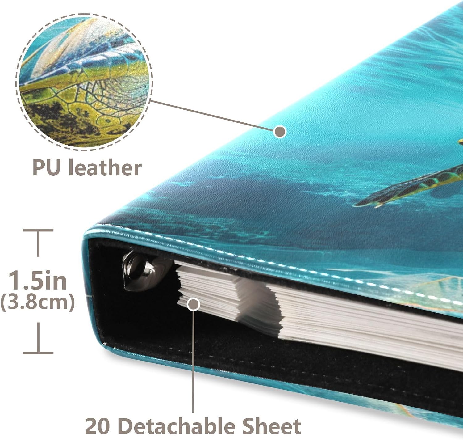 Large Photo Album, Sea Turtle (4) Personalized Leather Cover Photo Book for 4x6 5x7 6x8 Pictures, Photo Albums for Family, Baby, Wedding