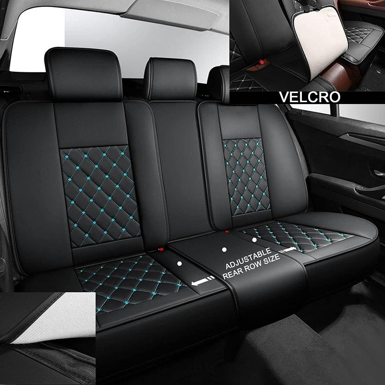 FROON Lot de housses de siège de voiture universelles pour Opel Astra H G CC 1998-2018/Opel Vectra Cuero Accessoires de voiture Vert