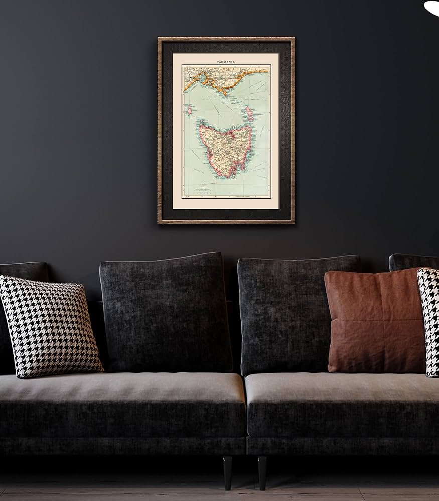 Amazon.com - 1924 Tasmania Australia Map Unframed Portrait