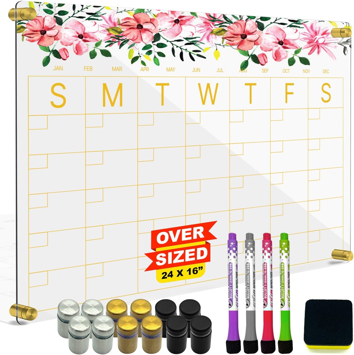 French KOKO Acrylic Calendar for Wall, Clear Acrylic Wall