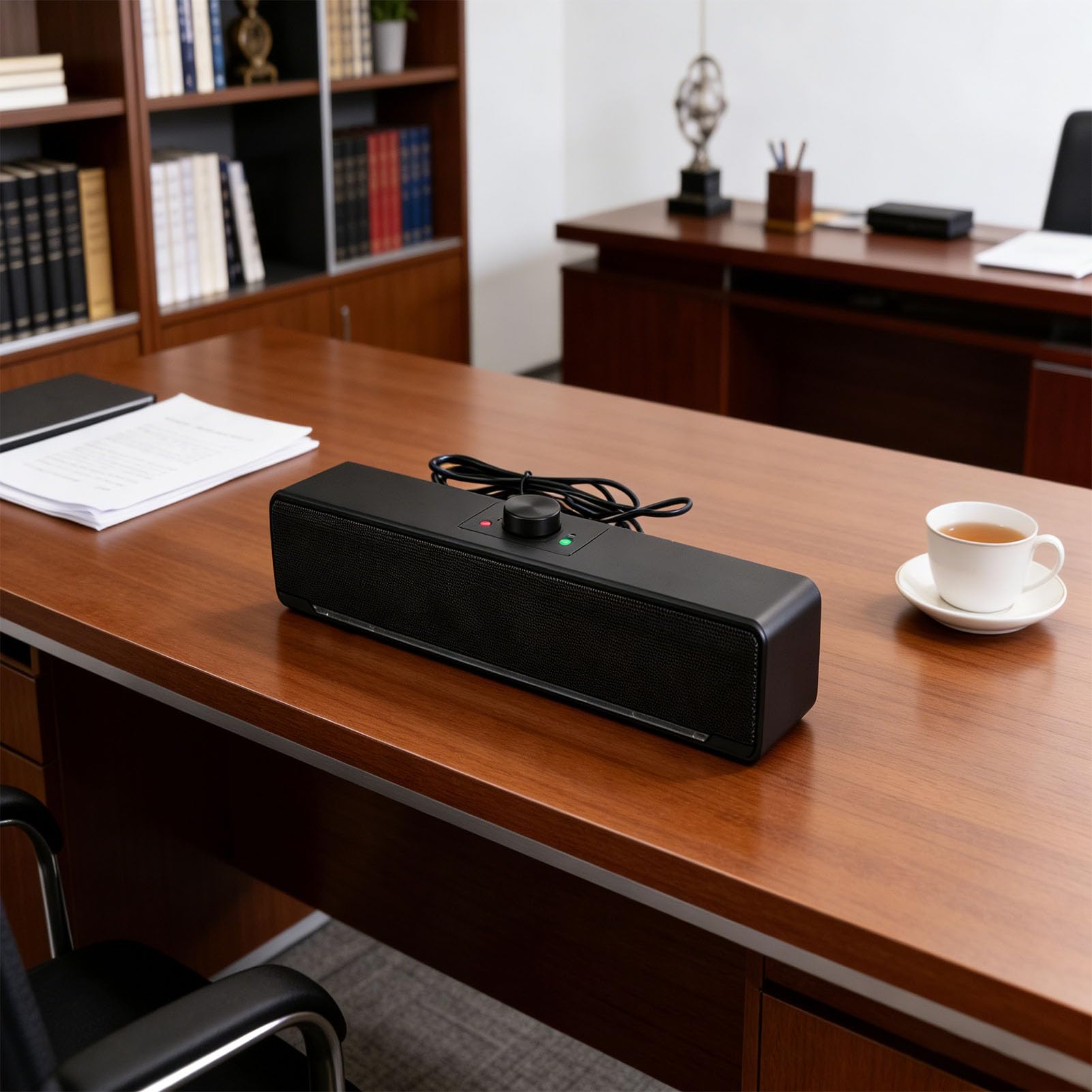 Altavoz para Ordenador, Altavoz Estéreo HiFi de Escritorio, con Iluminación RGB Dinámica y Control de Volumen Mediante Mando Giratorio, Bluetooth RGB para Juegos de