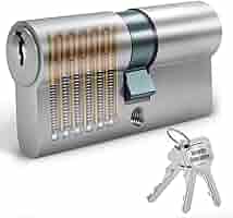 Cilindro Serratura Europea 80mm - Serratura Porta Blindata Con 3 Chiavi, Sicurezza Antiscasso - Foto 5