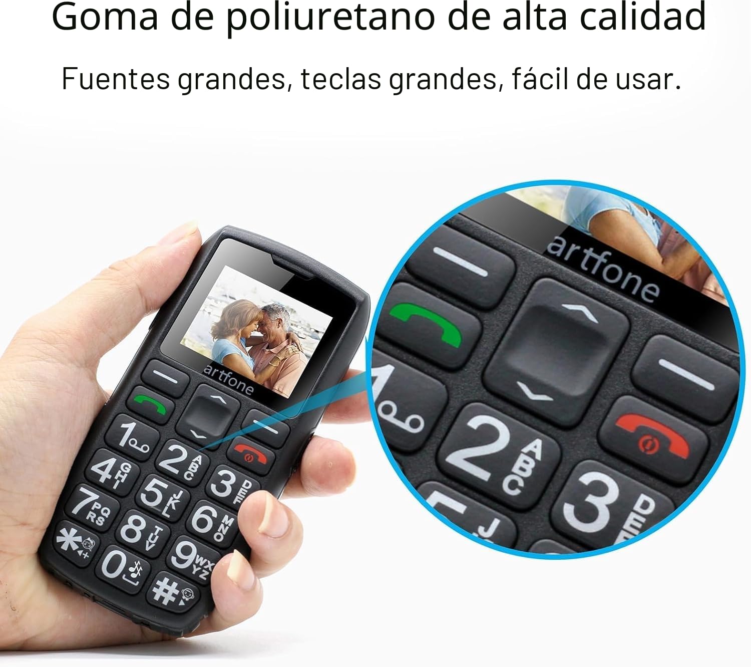 artfone C1+4G Pro Volte Teléfono Móvil para Personas Mayores丨Senior Moviles de Teclas Grandes y Volumen Alto丨Contactos con Imágenes丨Botón SOS丨Base de Carga丨Bateria 1800mAH丨FM Radio - Negro