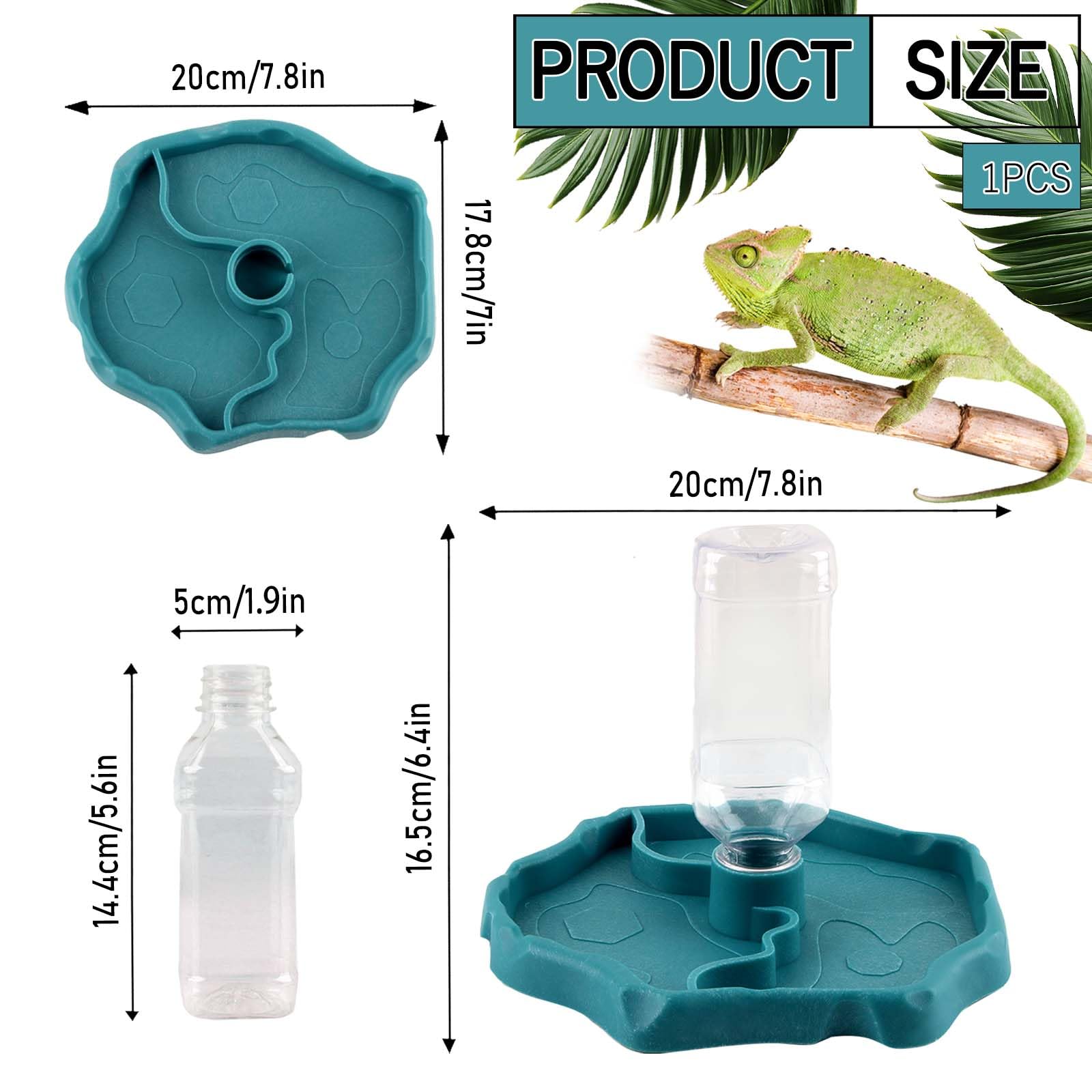 Hyran Bebedero Reptiles, Juego de Tazones de Agua de Tortuga 2 en 1, Reptil Bebiendo Agua + Cuenco de Comida, Accesorios para Reptiles para Tortuga, Lagarto, Hámster, Serpiente