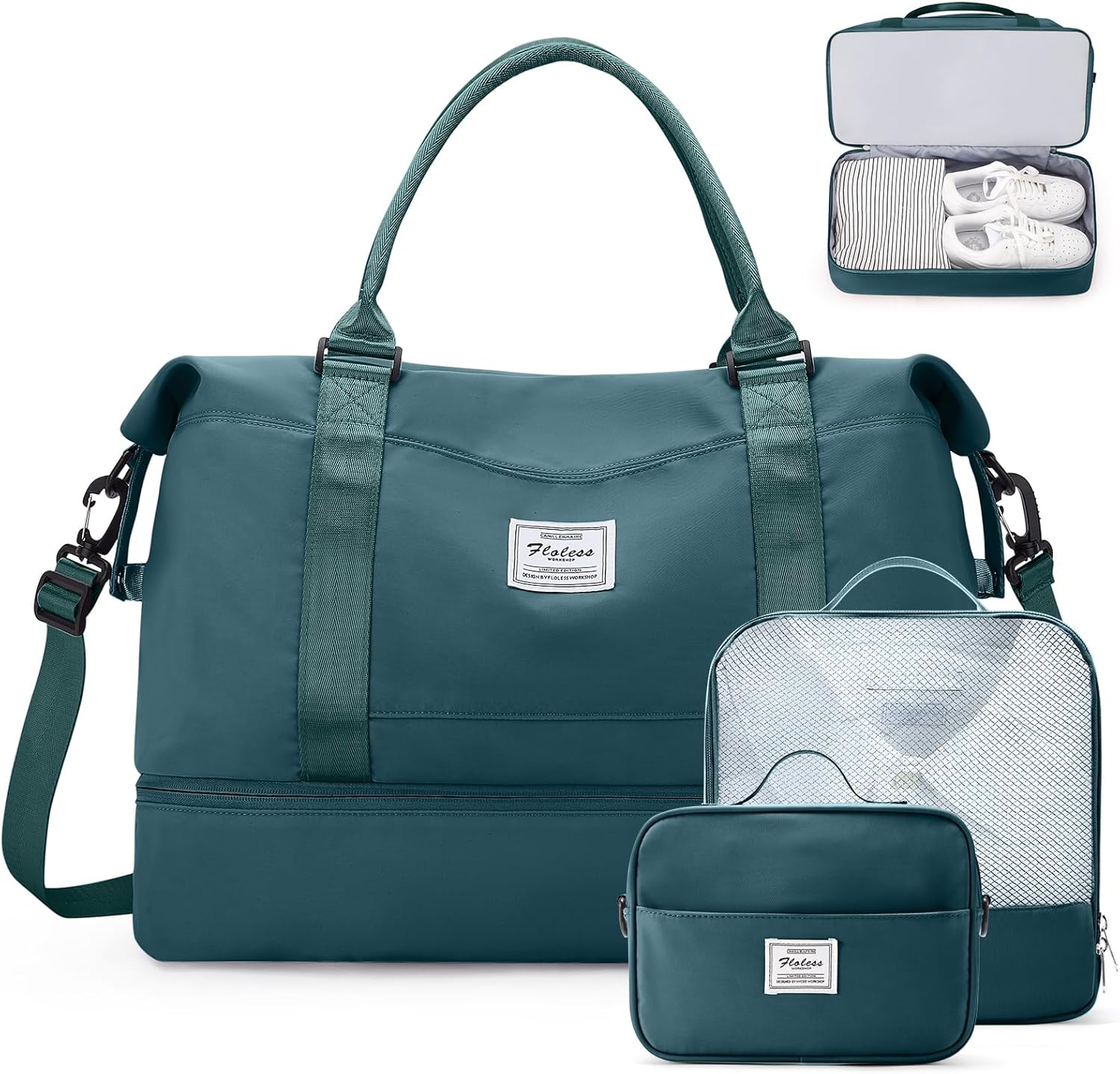 Weekender Bags for Women,Travel Duffle Overnight Bag with Shoe Compartment,Personal Item Carry On Bag,Gym Bag,3 Pcs Set Weekender Bags for Women,Travel Duffle Overnight Bag with Shoe Compartment,Personal Item Carry On Bag,Gym Bag,3 Pcs Set