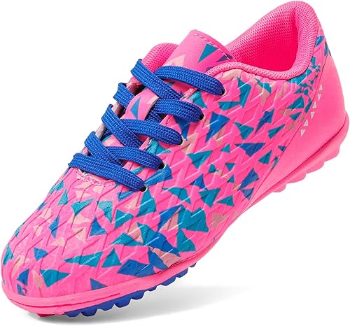 DREAM PAIRS Zapatos de fútbol para césped artificial para niños y niñas con cordones para niños pequeñosgrandes