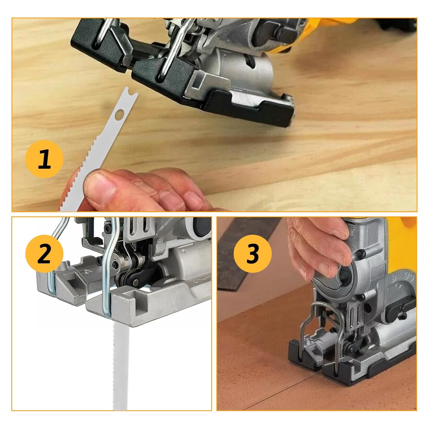 20 Pcs T Shank Jigsaw Blades, Multi-Purpose Jigsaw Blades Jig Saw Blade Set Jig Saw Blades for Wood Professional Jig Saw Blades for Wood Pruning, Plastic, and Metal Cutting
