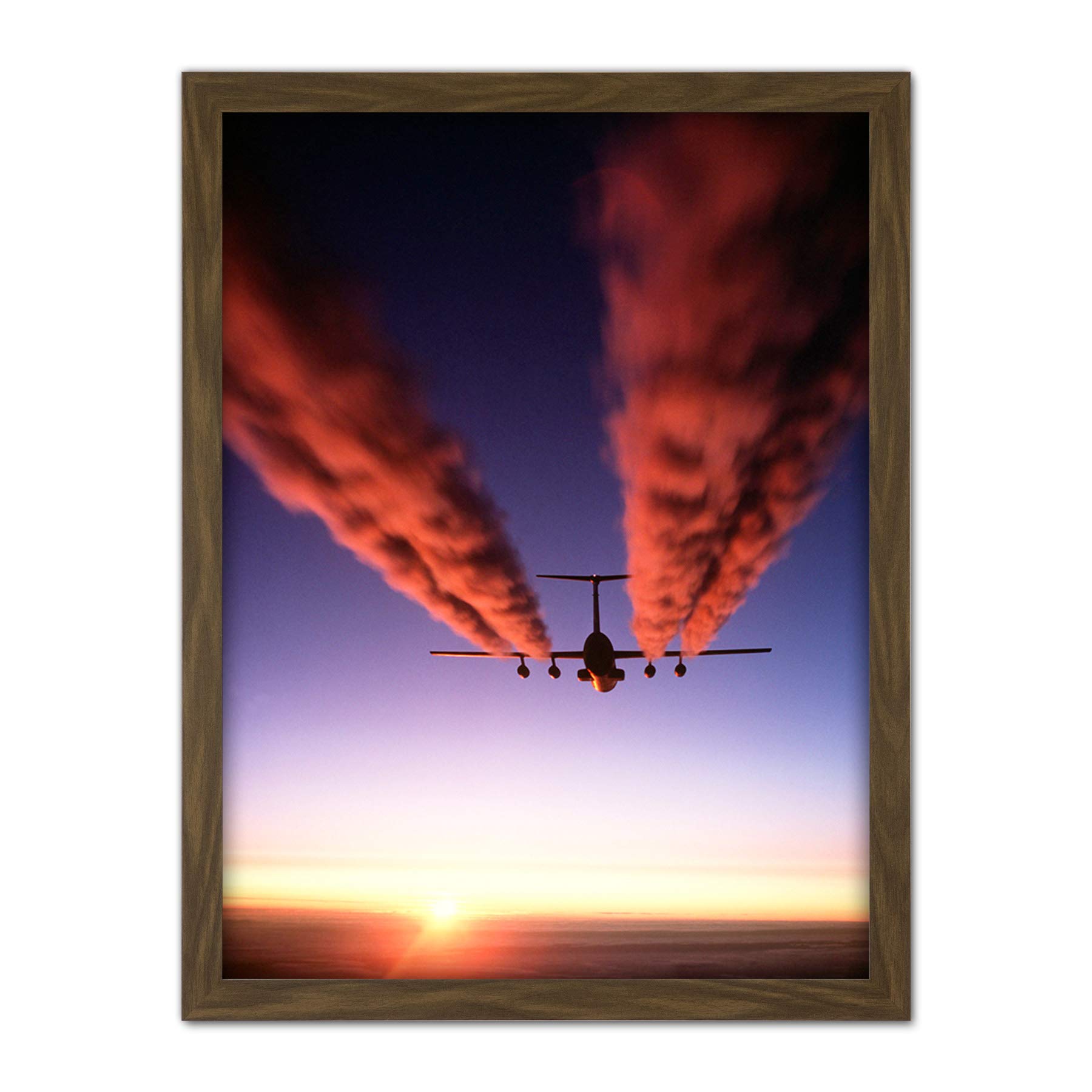 Simons Miltary USA USAF C-141 Starlifter Aircraft Photo Artwork Framed Wall Art Print 18X24 Inch