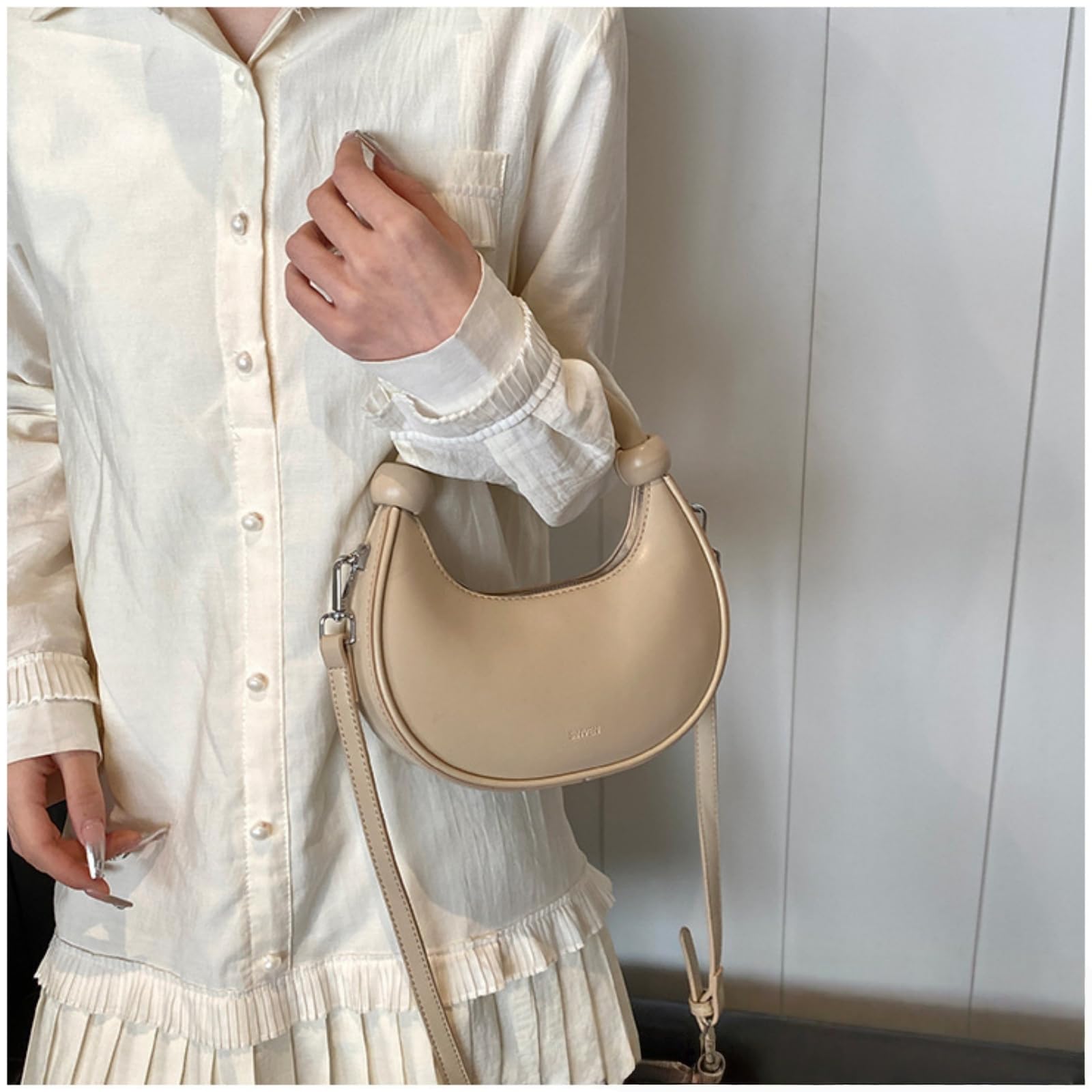 Borsa da Donna A Tracolla Elegante per Gnocchi Chic-Nero