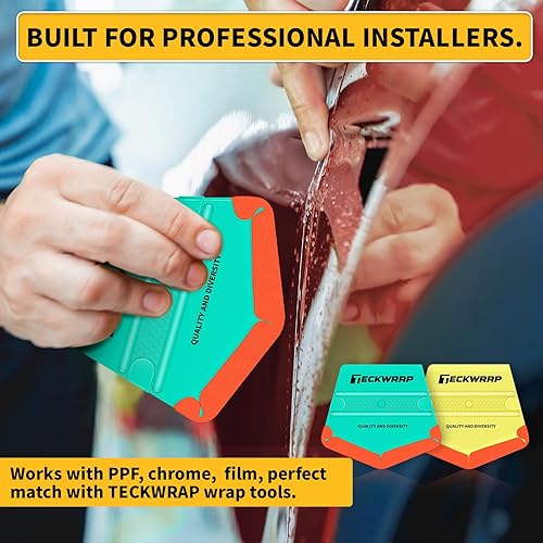 Vista 20 de Teckwrap - Escobilla de goma, fieltro y plástico de 4 pulgadas para calcomanías de vinilo para automóviles, herramienta de aplicación 1pcs Azul