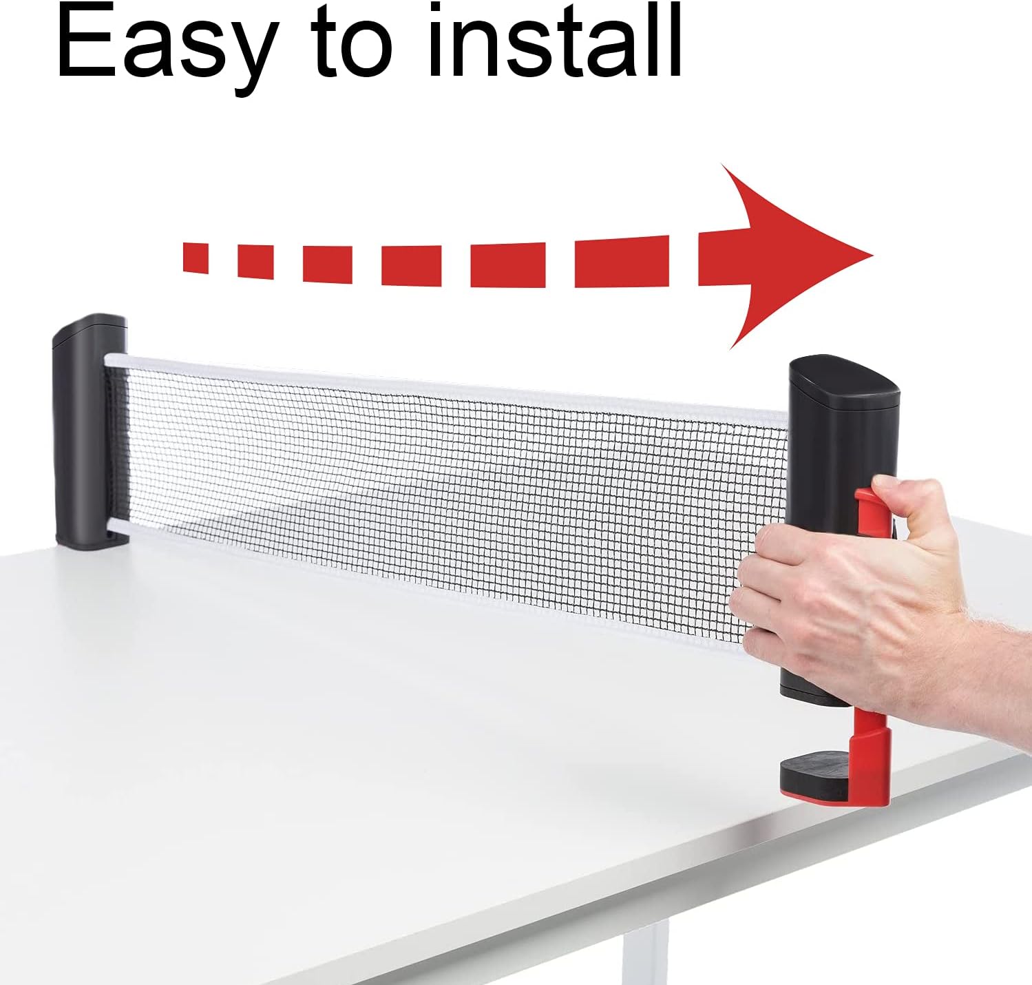 Retractable Table Tennis Net and Post Set for Any Table, 2 Ping Pong Paddles and 3 Balls, Includes Convenient Portable Drawstring Bag, Play Almost Anywhere for Kids, Adult : Sports & Outdoors