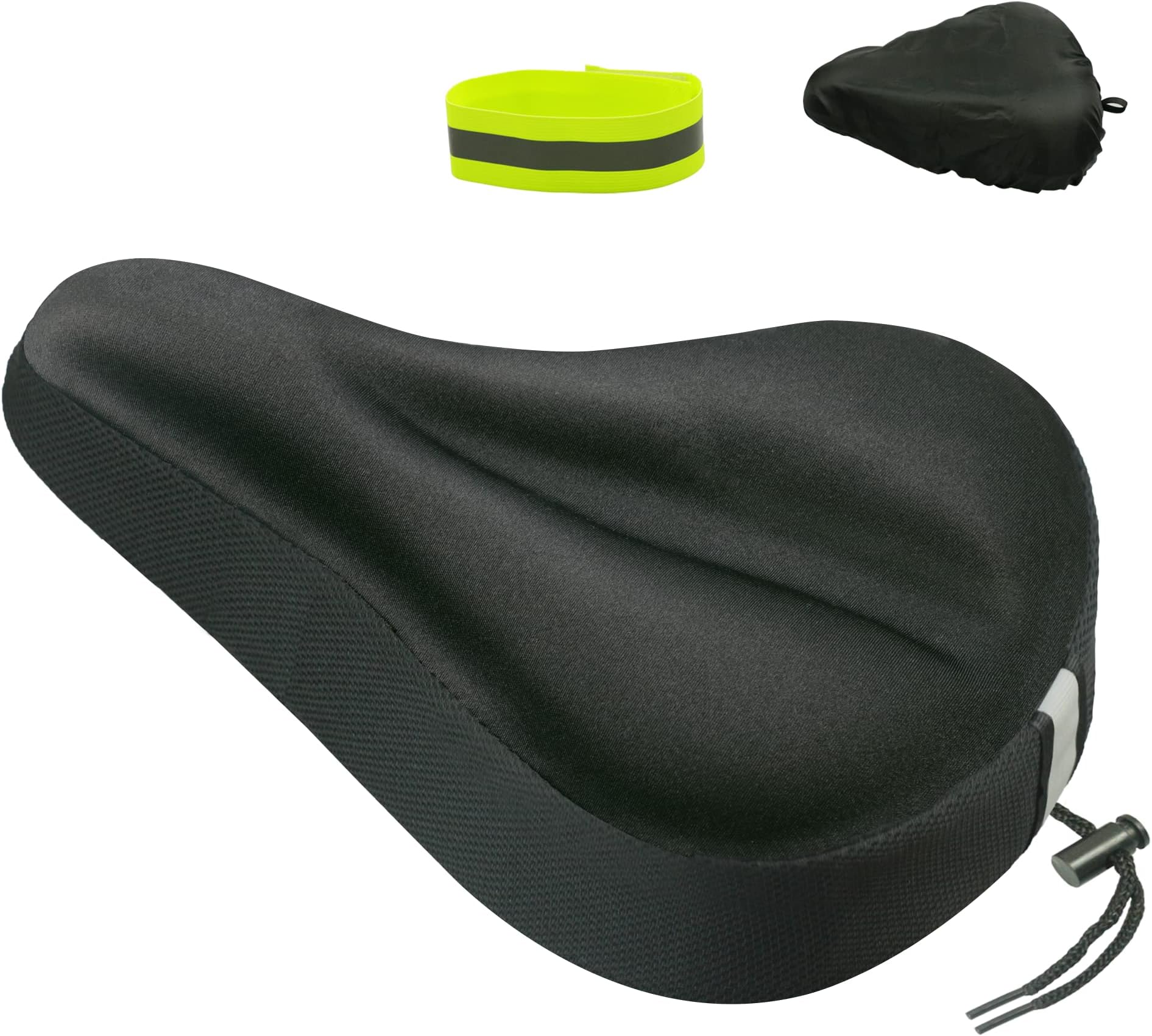 Geronmine Gel Bike Seat Cover Padded Bicycle Saddle Covers for Women & Men, Most Comfortable Exercise Bike Seat Cushion Cover, Soft for Spin Indoor Outdoor Cycling Class Mountain Stationary Bikes