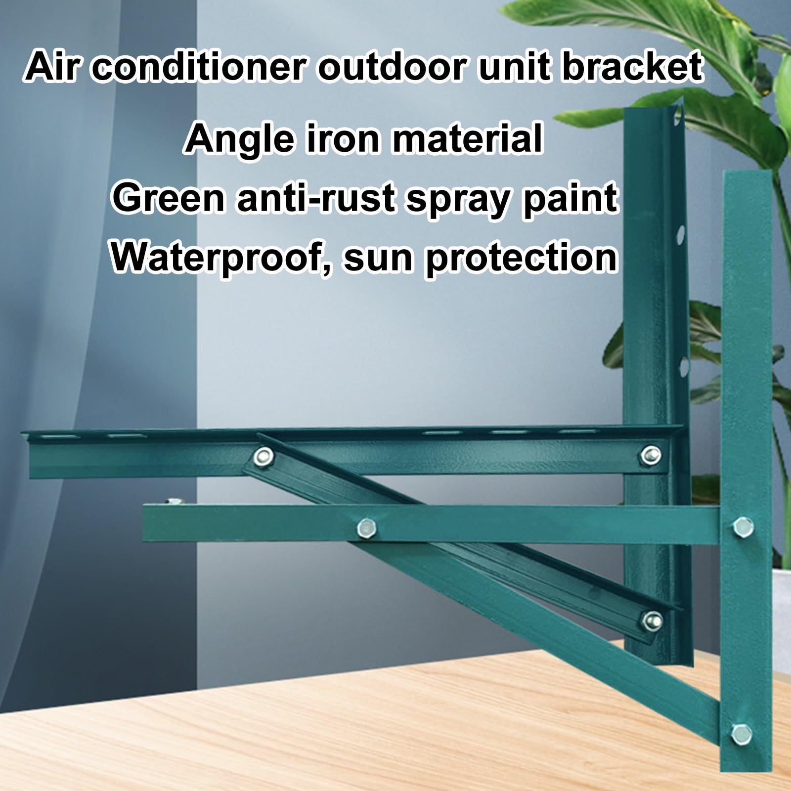Soporte Aire Acondicionado Exterior, Soporte de Pared para Minisplit, con Acabado de Pintura Antioxidante Verde, Soporte Universal(65x55cm/25x22in)
