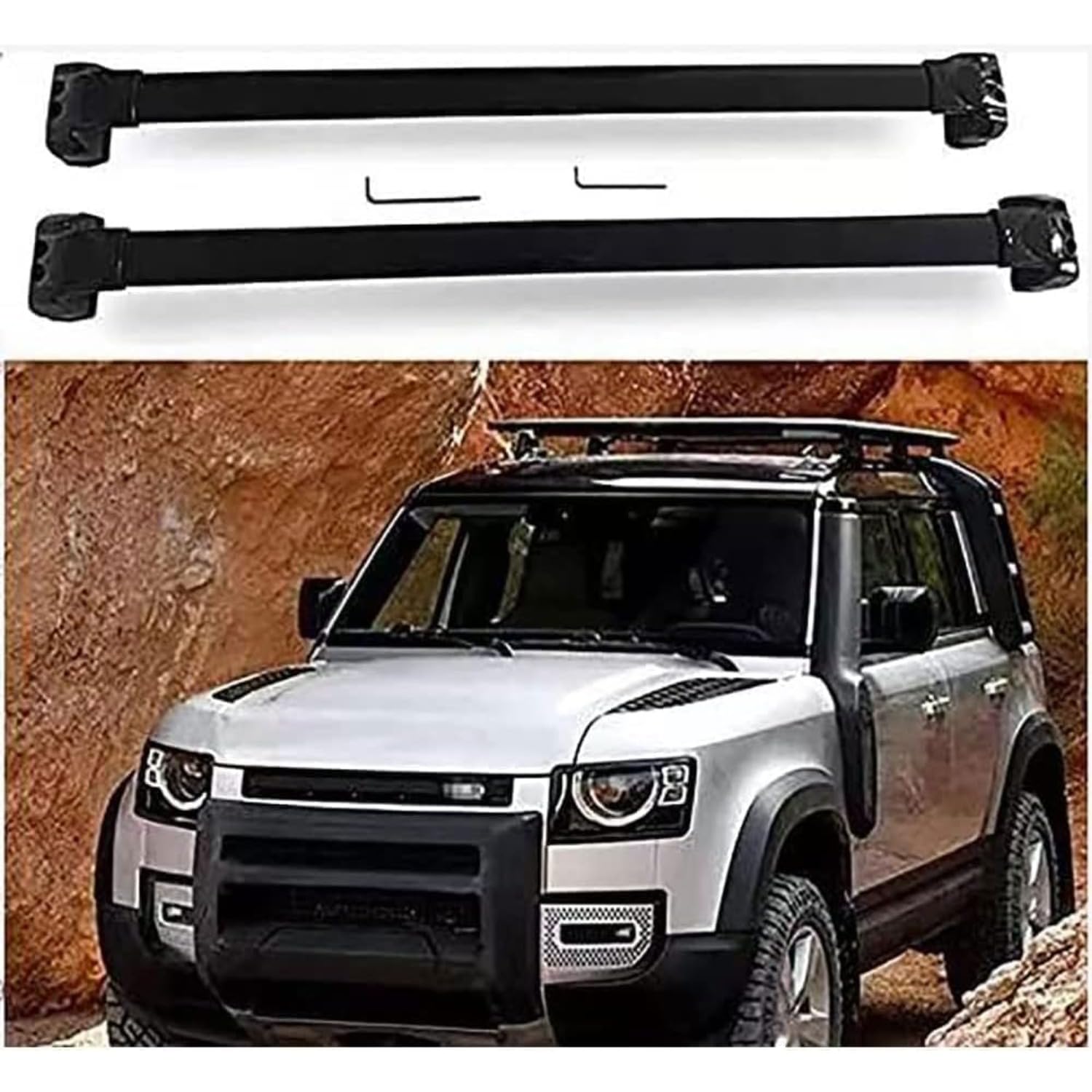 Barres de toit transversales pour Land Rover Defender 90 et 110 de 2020 à 2023 en aluminium