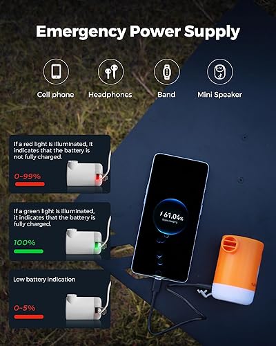 Miniatura 6 de FLEXTAILGEAR Bomba de aire portátil MP2 Pro, bomba de aire eléctrica con batería recargable, inflador ultraligero con luz LED para flotadores de