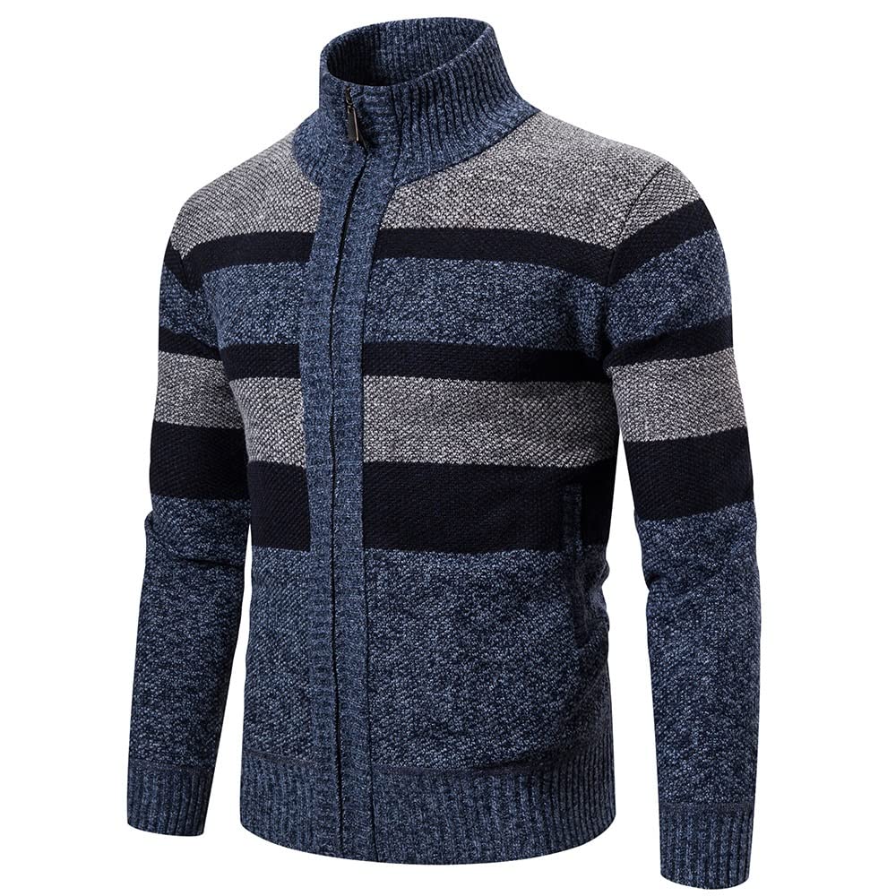 Męskie nowe swetry ciepły dopasowany golf sweter z dzianiny męski sweter z długim rękawem męski stójka stójka sport kardigan sweter (kolor: A, rozmiar: XL)