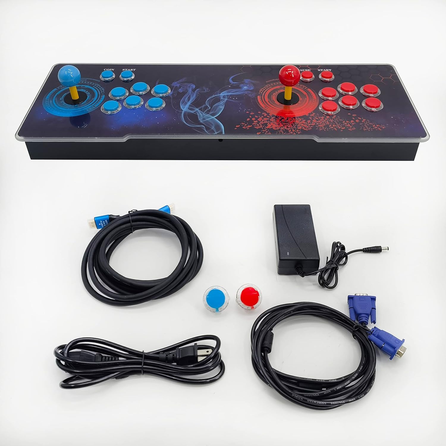 31900 Giochi in 1 Pandora's Box Arcade, 3D Arcade Game Console con 2 Joystick, 1280x720 Full HD, VGA, HDMI, Supporto Ricerca/Salva/Nascondi/Pausa Gioco fino a 4 Giocatori