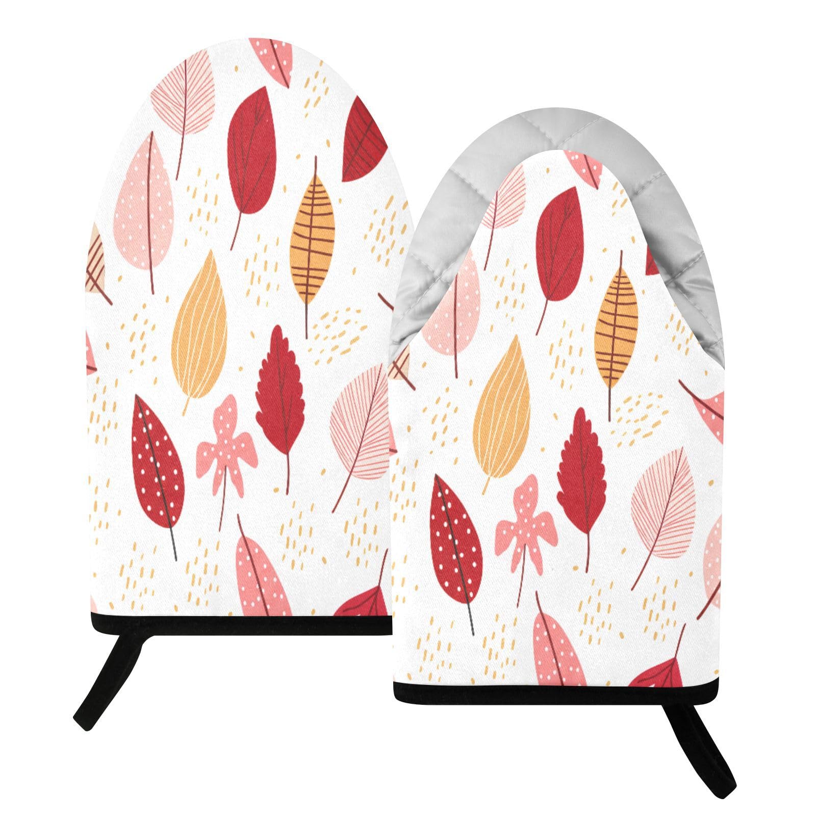 BURSTDDY Leaves Oven Mitt,Heat Resistant Kitchen Mitts for Cooking