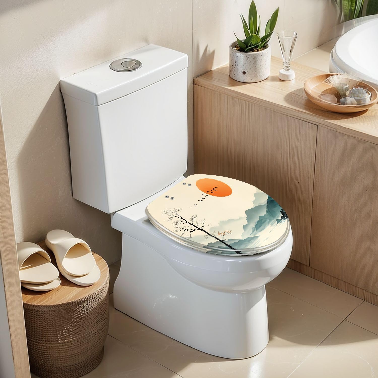 Asiento de inodoro genérico alargado de resina, con cierre suave y liberación rápida, para uso en el baño.