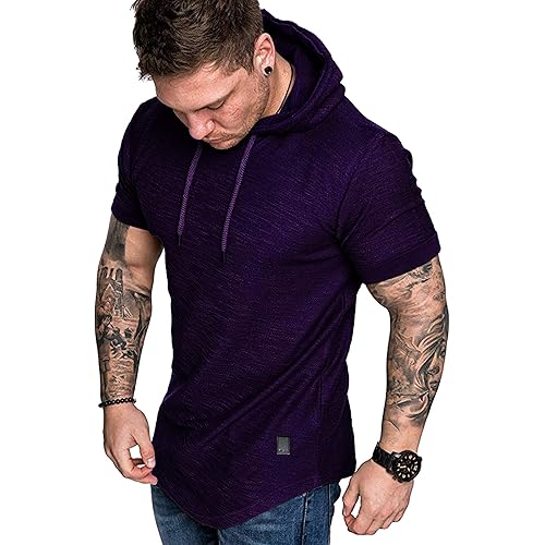 Mens Fashion Athletic Hoodies Sport Sweatshirt Solid Color Fleece Pullover