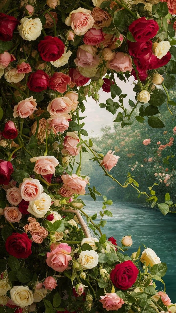 Climbing Rose Seeds - 100 Cream Mix Flowers -1