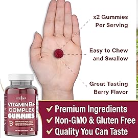 NEW AGE Vitamin B Complex Gummies with Vitamin B3, B6 & B12 - with Biotin, Folic Acid & Vitamin C - Gluten-Free, Vegan, Made in The USA! (180 Count (Pack of 3))