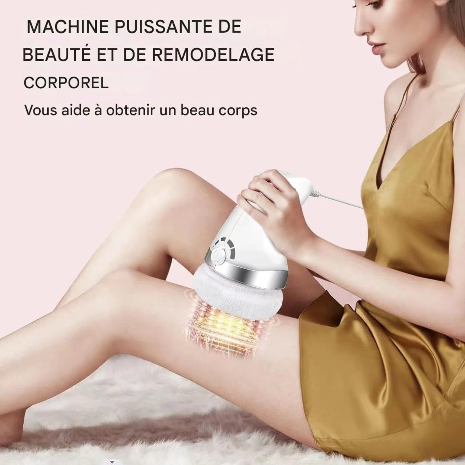 Massage Cellulite Masseur,Vibrapro Anti Cellulite,appareil anti cellulite,Intensité réglable à volonté,3 coussins amovibles en tissu doux pour soulager la fatigue physique et raffermir la silhouette